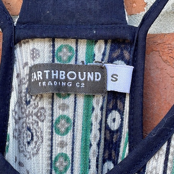 Earthbound Trading Co Woman Maxi Dress Size Small Leg Slits Sleeveless printed - Picture 3 of 7